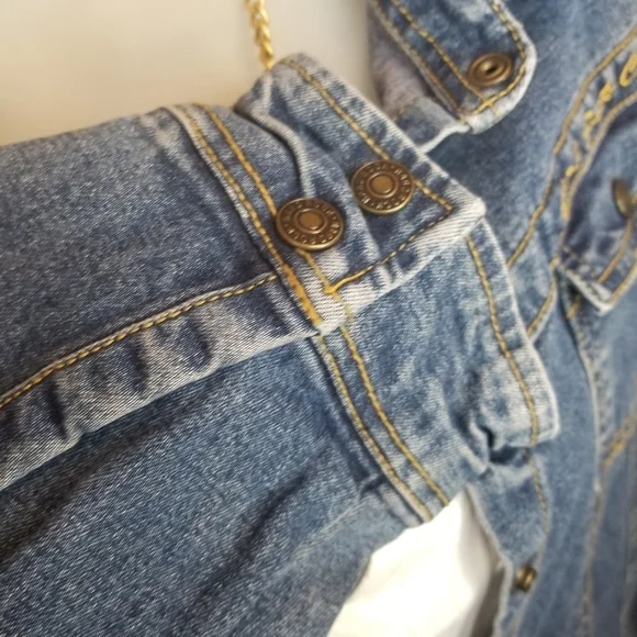 Hard Rock Cafe Vintage Fitted Jean Jacket PTP 18.5 - Picture 8 of 10